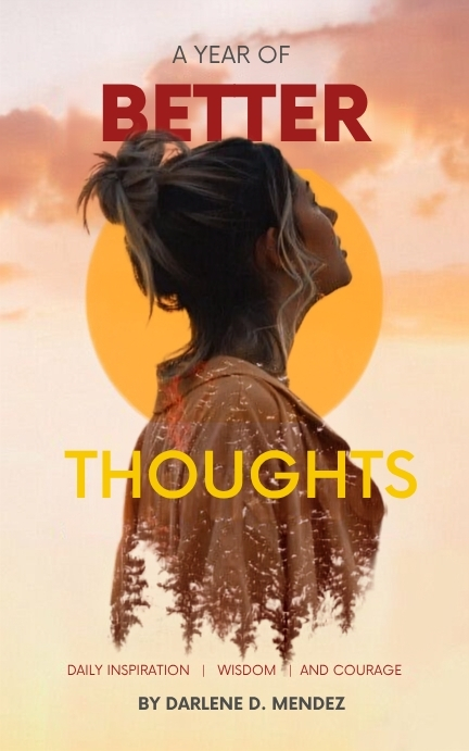 "A Year of Better Thoughts" self-help book cover design by American books agency, professional book writing company