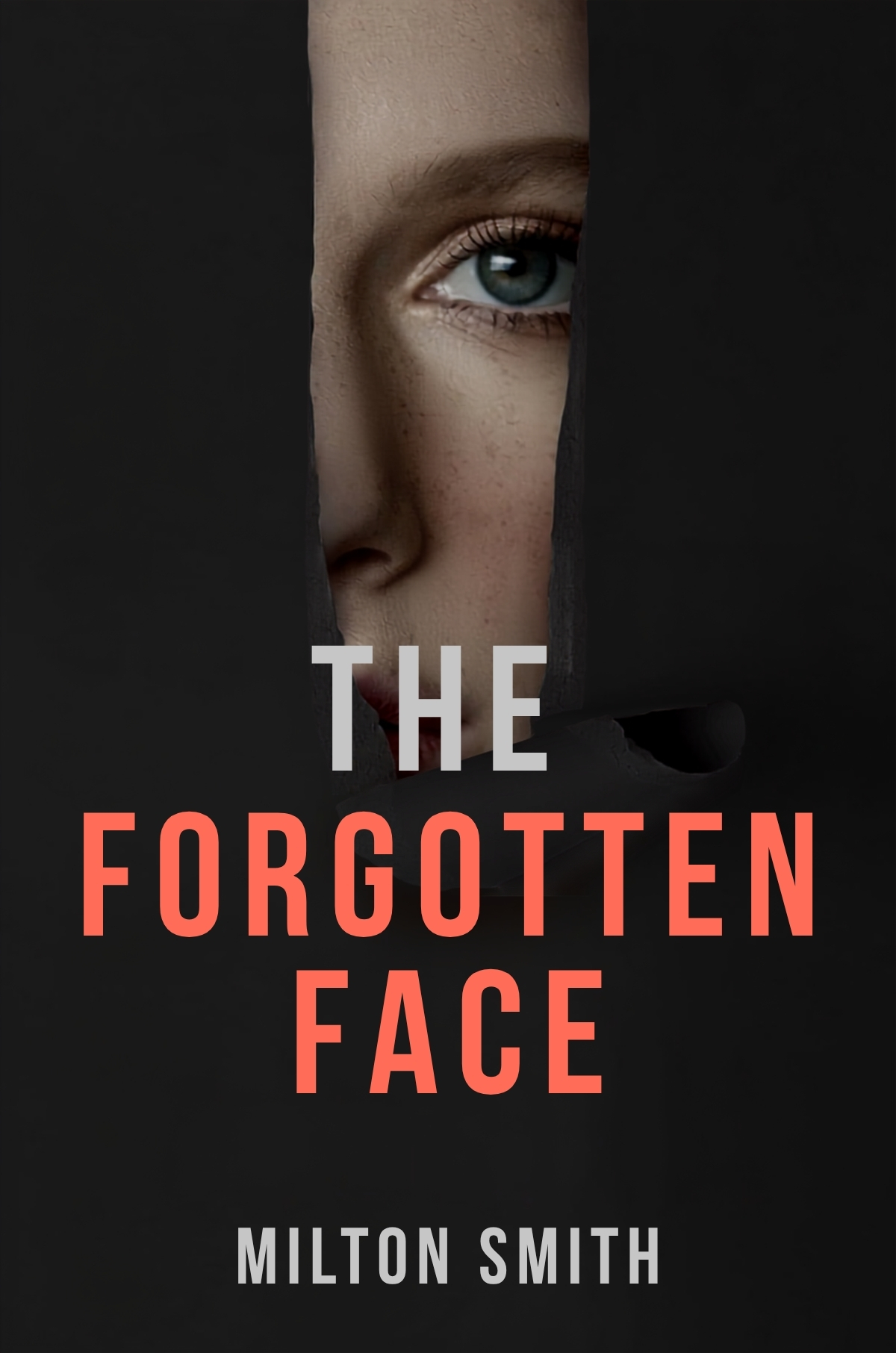 "The Forgotten Face" psychological thriller book cover design by American books agency, a professional book writing company